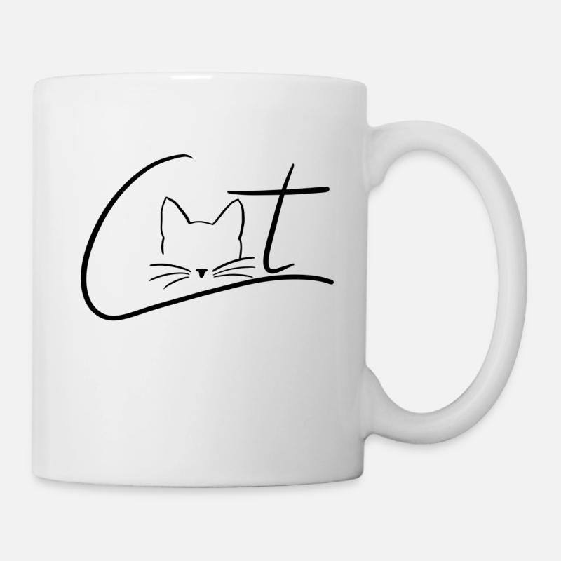 Cat Logo mit Katze - Tasse - Weiß