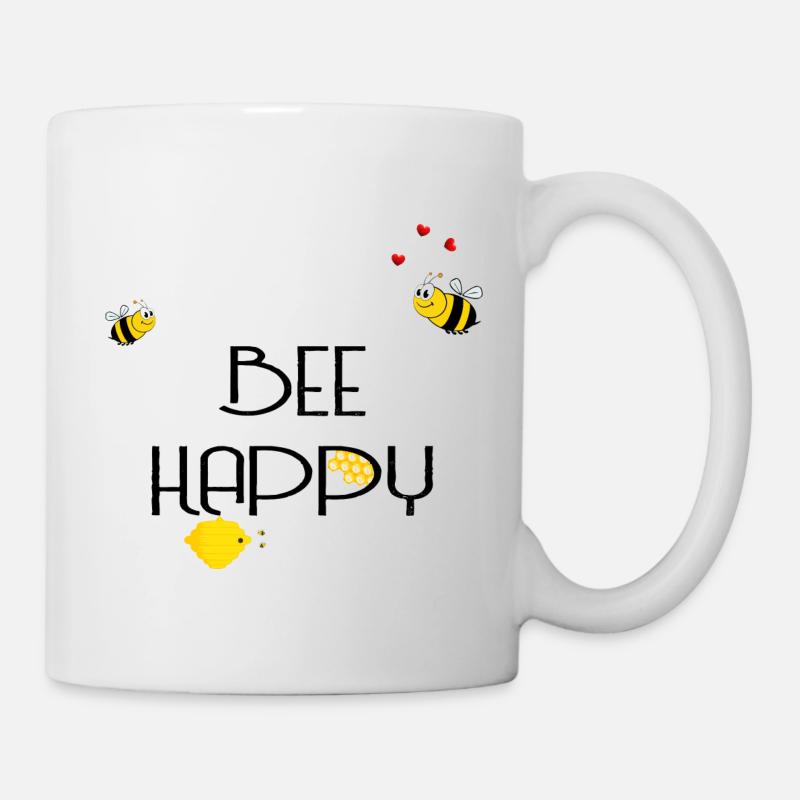 Bee Happy - Tasse - Weiß
