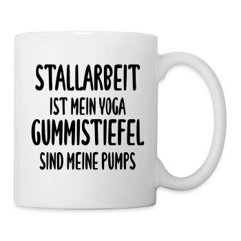 Stallarbeit Yoga Gummistiefel Pumps - Tasse - Weiß - Rechts