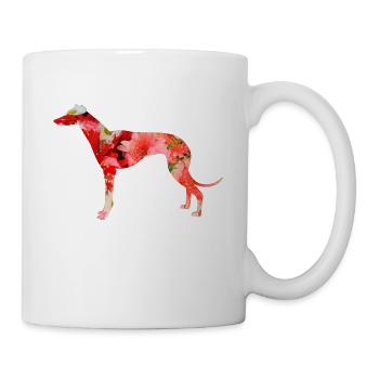Greyhound comme silhouette florale - Mug blanc - blanc - Droite