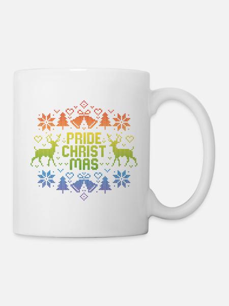 Pride Christmas LGBT Regenbogen Gay Ugly Christmas - Tasse - Weiß