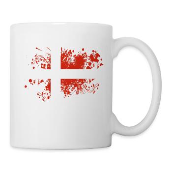 Denmark Flag Brush Copenhagen Paint Splashes DK - Mug - white - Right