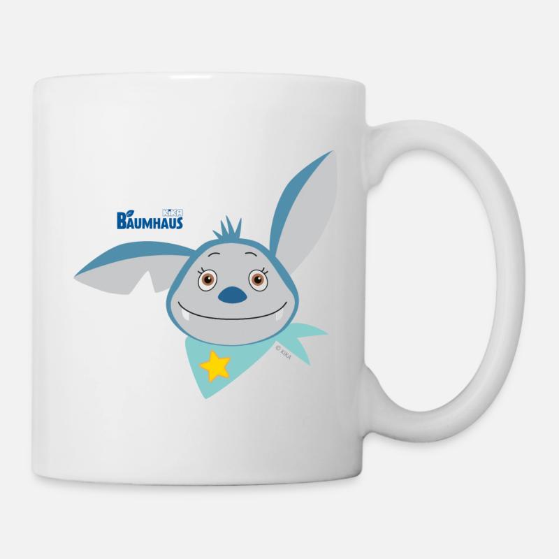 KiKA-Baumhaus mit Fidi Gesicht - Tasse - Weiß