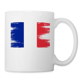 Drapeau France usé look tricolore Paris Nice - Mug blanc - blanc - Droite