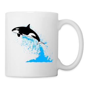 Orque, épaulard, épaulard, épaulard, mer - Mug blanc - blanc - Droite