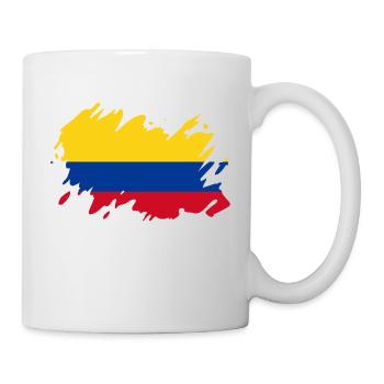 Drapeau de la Colombie tache d'éclaboussure de peinture - Mug blanc - blanc - Droite