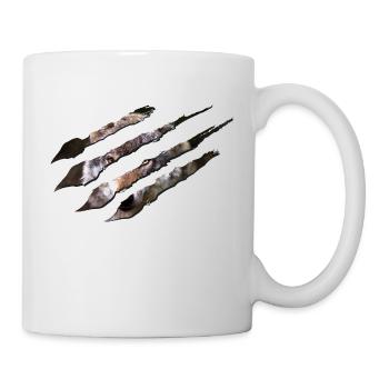 Wolf scratch marks claws wild - Mug - white - Right