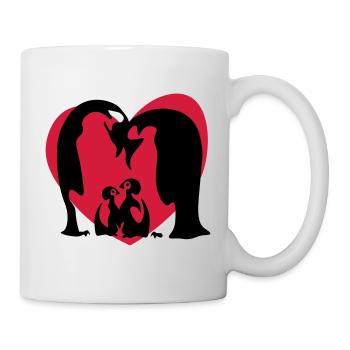 Penguin Family / Pinguin Familie - Tasse - Weiß - Rechts