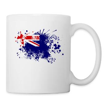 Australien Flagge Farbspritzer Down Under - Tasse - Weiß - Rechts