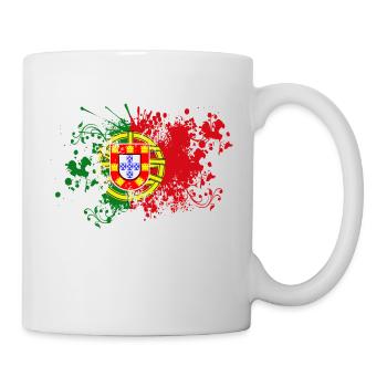 Portugal drapeau peinture tache tache éclaboussure - Mug blanc - blanc - Droite