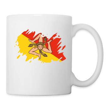 Drapeau Sicile Italie Palerme Trinacria Italia - Mug blanc - blanc - Droite
