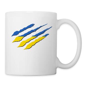 Drapeau de l'Ukraine griffes coupées marque de rayures - Mug blanc - blanc - Droite