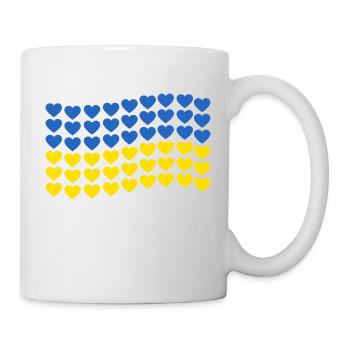 Drapeau ukrainien coeur drapeau ukrainien Kiev - Mug blanc - blanc - Droite