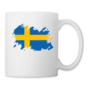 Schweden Flagge Skandinavien Malmö Sverige Heimat - Tasse - Weiß - Rechts