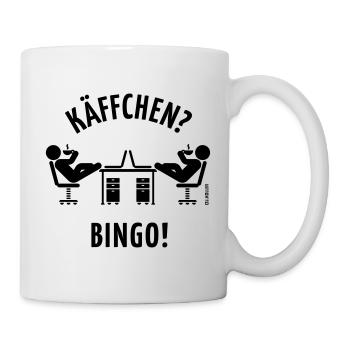 Käffchen Bingo (Baumann Klausen Clausen Kaffee V1) - Tasse - Weiß - Rechts