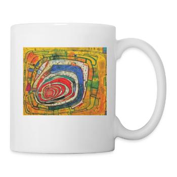 hundert wasser - kunst - Tasse - Weiß - Rechts