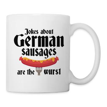 Jokes About German Sausages Are The Wurst - Mug - white - Right