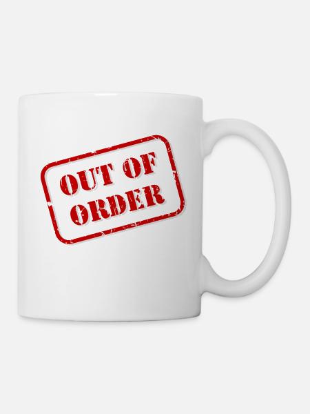 OUT OF ORDER - aesthatic - line art - Mug blanc - blanc