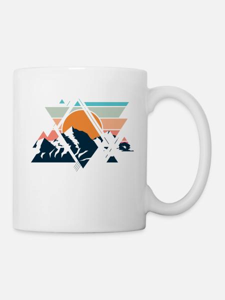 Natur Nature Berge Mountains Sonne Sun Wandern - Tasse - Weiß