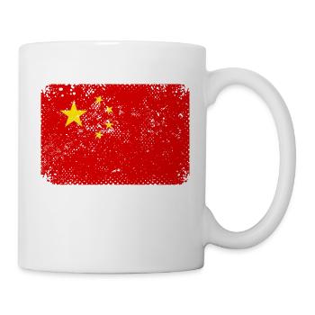 China Flagge Vintage Asiatisch Chinesische Fahne - Tasse - Weiß - Rechts
