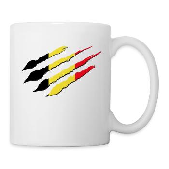 Belgique Drapeau Rayures Drapeau Belge Griffes Cut - Mug blanc - blanc - Droite