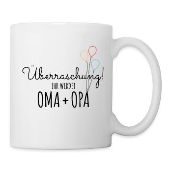 Überraschung, ihr werdet Oma und Opa - Großeltern - Tasse - Weiß - Rechts