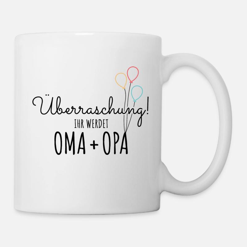 Überraschung, ihr werdet Oma und Opa - Großeltern - Tasse - Weiß