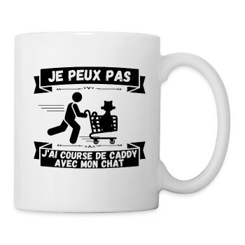 Je peux pas j'ai course - Mug blanc - blanc - Droite