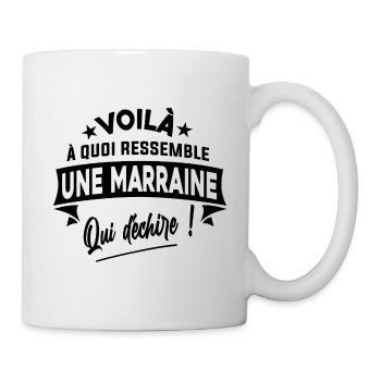 une marraine qui déchire,cadeau,citation - Mug blanc - blanc - Droite