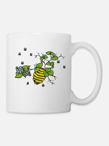 ruche sur mon arbre - Mug blanc - blanc