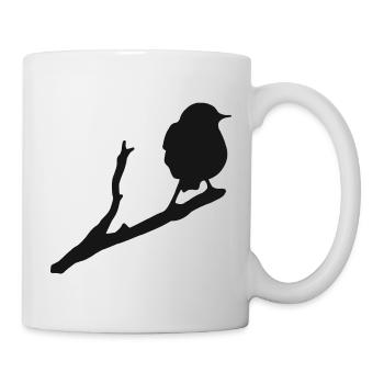 Vogel Drossel Rabe Falke Amsel Spatz Bussard - Tasse - Weiß - Rechts