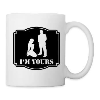 BDSM Sub on Knee Ssadomaso Fetish I'M YOURS - Mug - white - Right