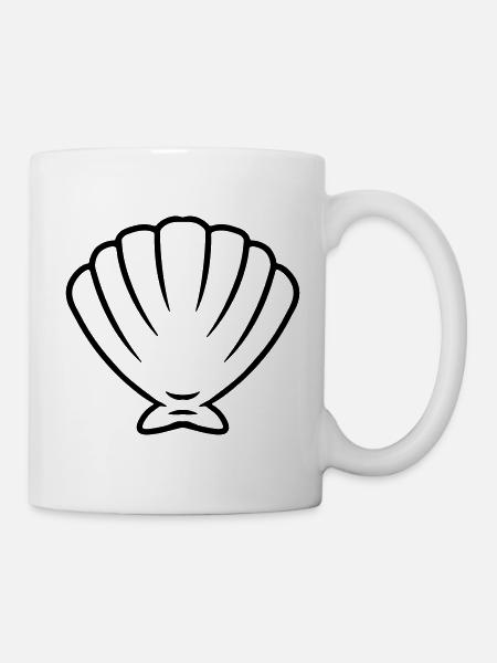 Concha de mar concha marina criaturas marinas idea de regalo - Taza - blanco