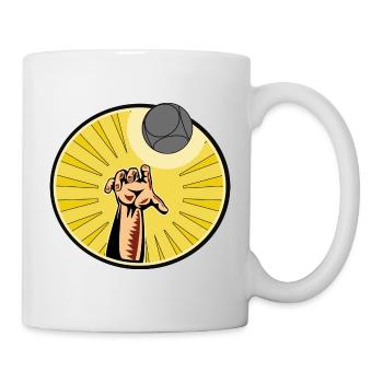 Boule hand with boule ball - Mug - white - Right