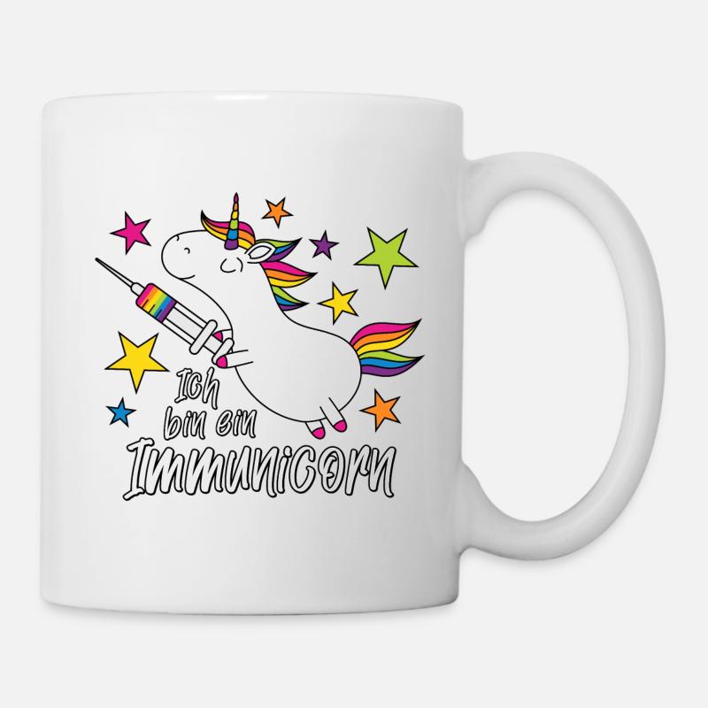 Geimpft Einhorn Ich bin ein Immunicorn - Tasse - Weiß