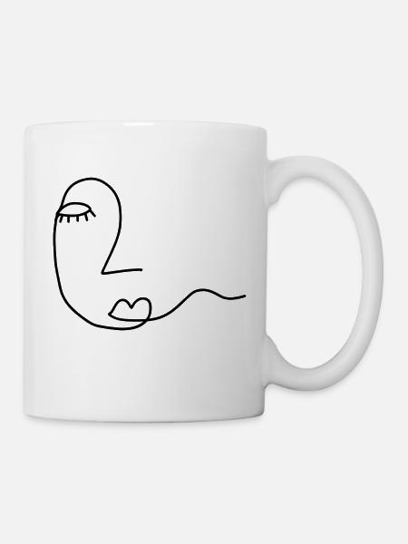 Woman Face abstract - Mug blanc - blanc