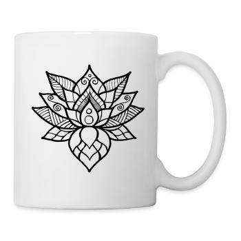 Fleur de lotus - Lotus Mandala - Mug blanc - blanc - Droite