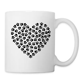 Herz aus Pfoten - Tasse - Weiß - Rechts