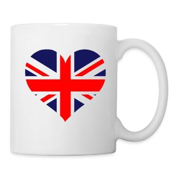 Union Jack Heart I Love Great Britain UK Flagge - Tasse - Weiß - Rechts