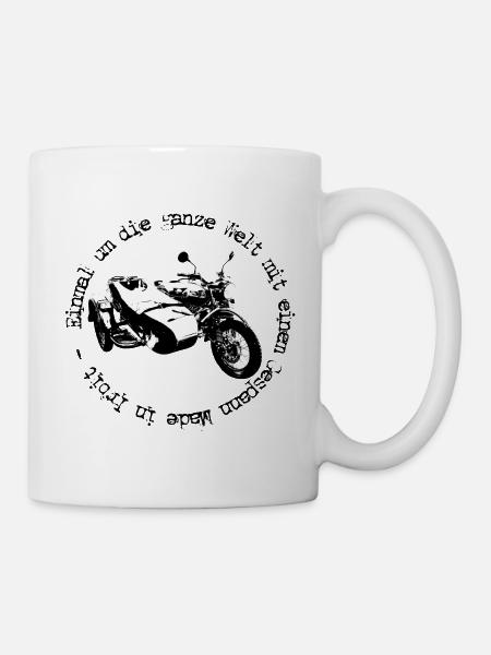 Sidecar Einmal um die Welt schwarz / transparent - Tasse - Weiß