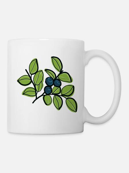 Heidelbeeren - Tasse - Weiß