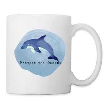 Protect the Oceans | Protects the oceans | dolphin - Mug - white - Right
