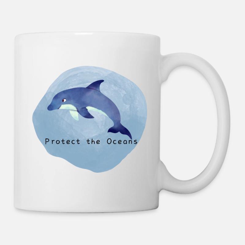 Protect the Oceans | Protects the oceans | dolphin - Mug - white