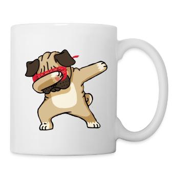 Lustige Dabbing Mops - lustige Mops - Tasse - Weiß - Rechts