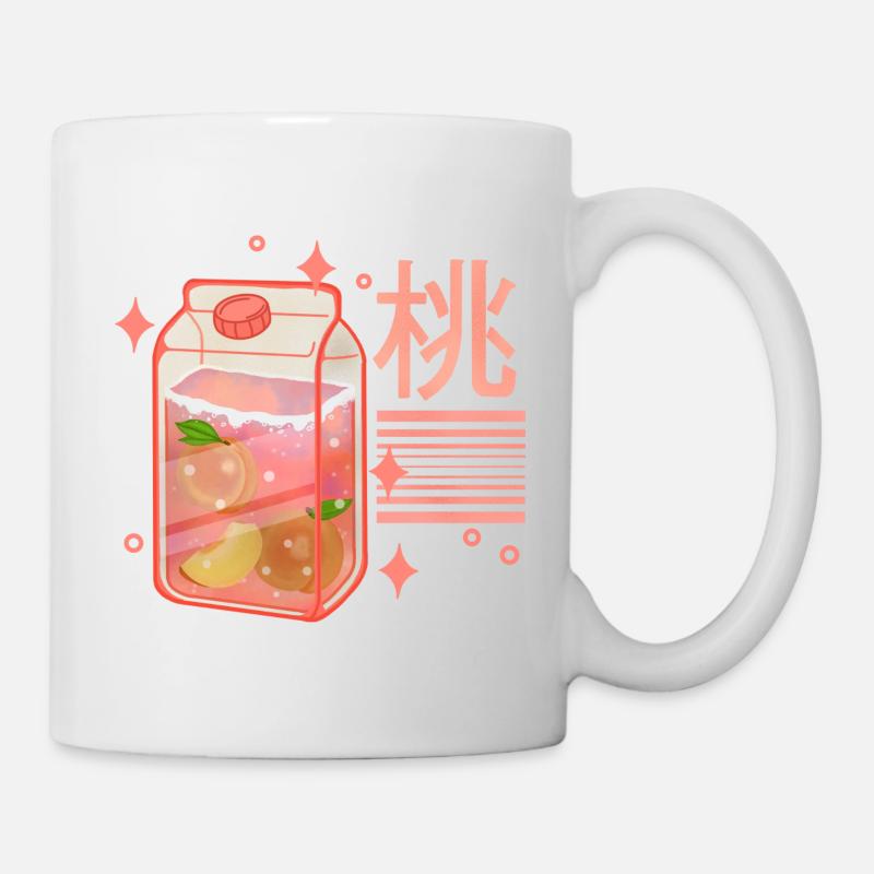 Boisson à la pêche kawaii - Mug blanc - blanc