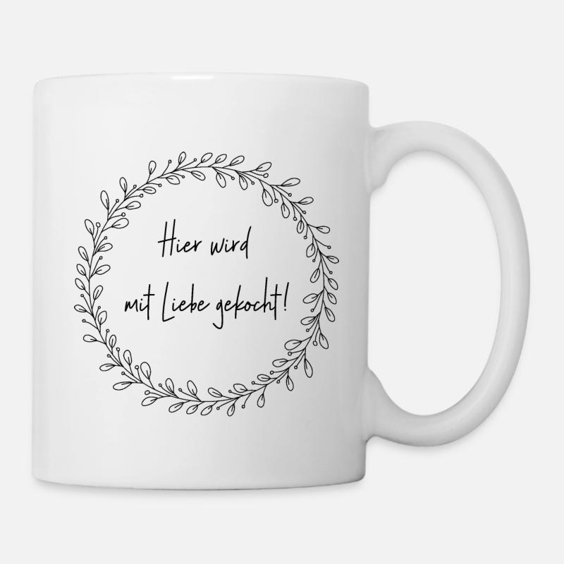 Hier wird mit liebe gekocht - Tasse - Weiß