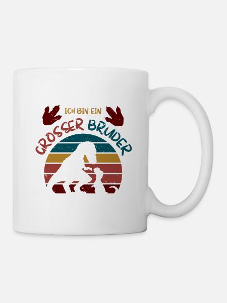 Ich bin ein Großer Bruder Dinosaurier Brüder Jungs - Tasse - Weiß