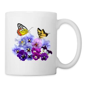 Belle-mère avec papillons jaunes - Mug blanc - blanc - Droite