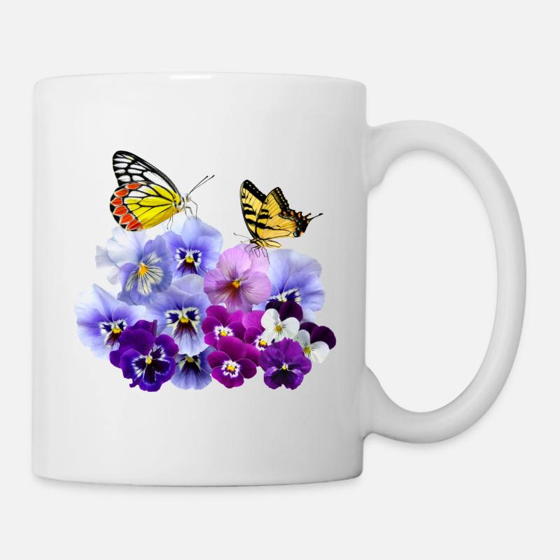 Belle-mère avec papillons jaunes - Mug blanc - blanc