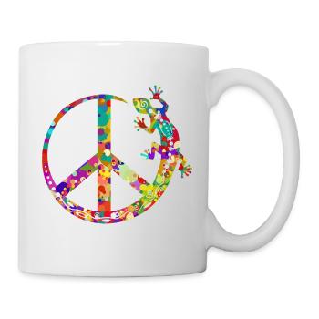 Symbole - Loving Peace Gecko Ornaments 2 - Mug blanc - blanc - Droite